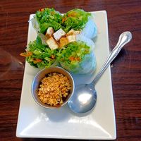 Spring rolls with tofu and peanut sauce 😋 at Simply Thai in Fort Collins