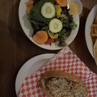 vegan chicken parm sandwich and salad   at Pizza Heaven Bistro in Phoenix