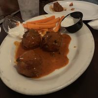 Veggie balls in buffalo sauce with vegan ranch  at Pizza Heaven Bistro in Phoenix