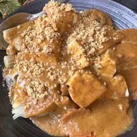 Param - tofu and mixed veggies w peanut sauce.   at Chu Ros Thai in New York City