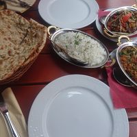 Garlic naan + Bhindi Masala + Bengan ka Bharta at Shiva in Munich