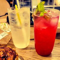Non alcoholic cold drinks at ARKET Café in Stockholm