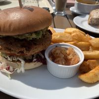 BLACK BEAN AND CHICKPEA BURGER   at Dunbar Garden Centre & Restaurant in Dunbar