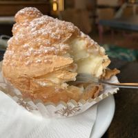 Cronut with pudding inside.  at De Vegan Bakker in Heusden