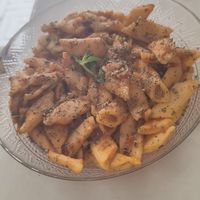 Pasta with tomato sauce at World Storytelling Cafe in Marrakech