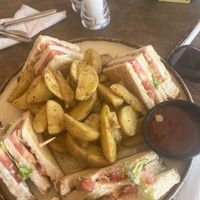Vegan club sandwich   at Golden Beach Cafe in Naxos