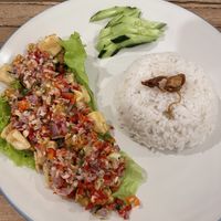 Tahu Tempeh Sambal Matah  at Warung Jouse in Ubud