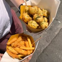 cuculli and panissa at Friggitoria San Giorgio in Genoa