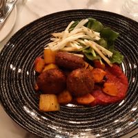 Vegetable balls with potatoes and fennel at Rosso - Iso Omena in Espoo