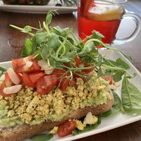 Scrambled tofu on toast   at Thrive in Glossop