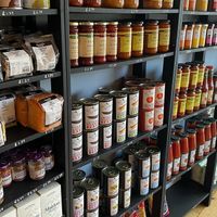 Organic produce. Beans, jackfruit, sauces   at Gather in Carnoustie