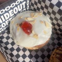 Bakewell doughnut  at Hideout Coffee Co in Portsmouth