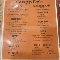 Menu at The Vegan Marie in Miami