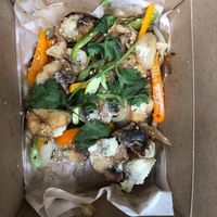Salt & Pepper Mushrooms (peppers, onions...) at Vegalution in Colchester