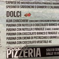 Menù con ampia scelta vegan  at Piadina dell'Alba in Riccione