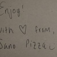 Cute notes at Sano Pizza in Dublin