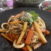 The only vegan option- very delicious- Handmade noodles   at Rostelin in Piran