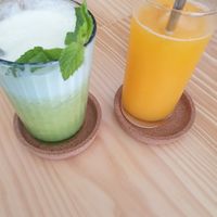 Orange Juice and Pinneaple + Mint juice at Aloha Cafe - Aleida do Meco in Sesimbra