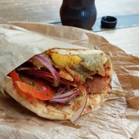 Meatless Souvlaki. at The Greek Project in Lausanne