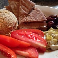 Hummus and pita bread  at Radial Cafe in Atlanta
