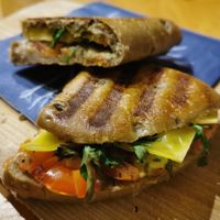 Veganes Panini. Super lecker. at Dorftanke GmbH in Weibersbrunn