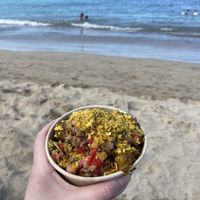 Vegan mofongo: the kiosks are right in front of the beach!  at Rellena'o - Kiosko #40 in Luquillo