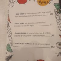 Vegan menu at Akhara Bar in Eibar