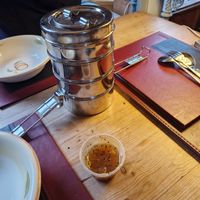 Tiffin and chutney  at The Spicy Mare in Lynton