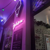 Outside the shop at Vanilla Gelateria in Thessaloniki