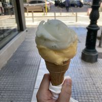 Orange-ginger and lemon-spearmint  at Vanilla Gelateria in Thessaloniki