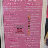 The only vegan menu is in Icelandic and stuck on the counter at Sykurverk Café in Akureyri