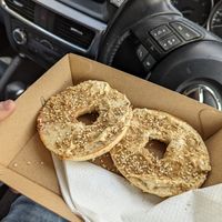 Hummus with dukkah bagel at Laneway Cafe in Armidale