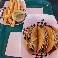Jackfruit tacos and yuca fries! 🔥 at The Fried Taco in Edmond