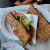 Sandwich with babaganush at Eklektik in Thessaloniki
