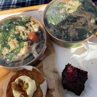 Cauliflower salad, vegan muffin and brownie  at Matilda in Mont Albert North