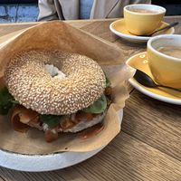 Bagel mit Karottenlachs  at New York Bagel Bar - City in Hamburg