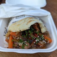 Jackfruit arepa at Guasa in East London