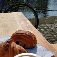 Vegan croissants with a view at Williams & Johnson Coffee Co. in Edinburgh