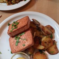 Fleischkäse mit Bratkartoffeln at Weinstube Eulenspiegel in Speyer
