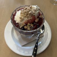 Berry with creamm  at Weinstube Eulenspiegel in Speyer