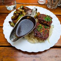Saumagen and Grilled Potatoes at Weinstube Eulenspiegel at Weinstube Eulenspiegel in Speyer