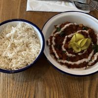 Chickpea curry and rice   at The Old Bookshop in Bristol