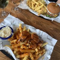 She got a burger   at The Old Bookshop in Bristol