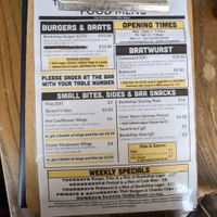 Weekday menu at The Old Bookshop in Bristol