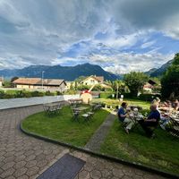 The garden and the mountains  at Fondue Villa & Garden in Unterseen