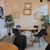 Seating area at Brauðgerðarhús Akureyrar in Akureyri