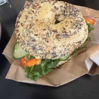 Vegan bagel  at Brauðgerðarhús Akureyrar in Akureyri
