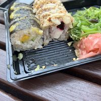 Cucumber-mango maki, beet-tofu uramaki  at Nori Sushi in Koper