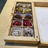 Vegan truffles .  at Pirmas Blynas in Vilnius