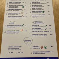 Menu  at Pirmas Blynas in Vilnius